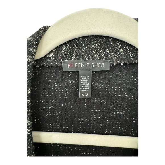 EILEEN FISHER | Tweedy Cotton Knit Open Front Cardigan Sweater, Size M - Picture 6 of 8